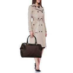 Givenchy Dark Brown Monogram Canvas and Leather Double Zip Tote 