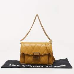 Pre Owned Givenchy Mustard Leather GV3 Shoulder Bag