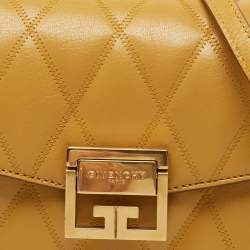 Pre Owned Givenchy Mustard Leather GV3 Shoulder Bag
