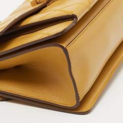 Pre Owned Givenchy Mustard Leather GV3 Shoulder Bag