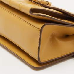 Pre Owned Givenchy Mustard Leather GV3 Shoulder Bag