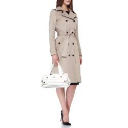 Givenchy White Leather Button Snap Satchel