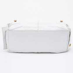 Givenchy White Leather Button Snap Satchel
