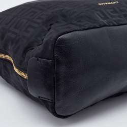 Pre Owned Givenchy Black Monogram Nylon and Leather Hobo