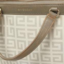 Givenchy White/Grey Monogram Coated Canvas and Leather Tote