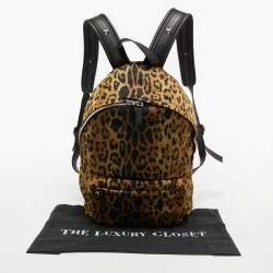 Givenchy Brown/Black Leopard Print Nylon and Leather Backpack