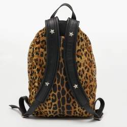 Givenchy Brown/Black Leopard Print Nylon and Leather Backpack