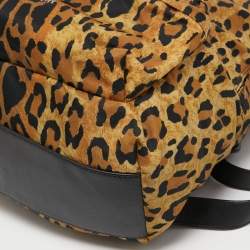 Givenchy Brown/Black Leopard Print Nylon and Leather Backpack