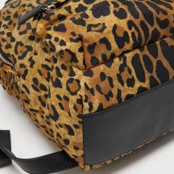 Givenchy Brown/Black Leopard Print Nylon and Leather Backpack