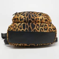 Givenchy Brown/Black Leopard Print Nylon and Leather Backpack