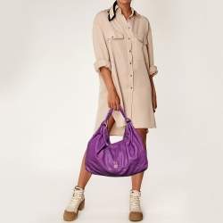 Pre Owned Givenchy Purple Leather Hobo