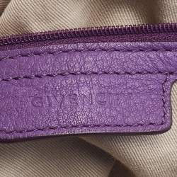 Pre Owned Givenchy Purple Leather Hobo