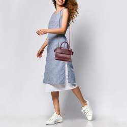 Givenchy Burgundy Leather Mini Horizon Crossbody Bag