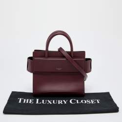 Givenchy Burgundy Leather Mini Horizon Crossbody Bag