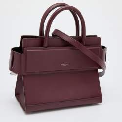 Givenchy Burgundy Leather Mini Horizon Crossbody Bag