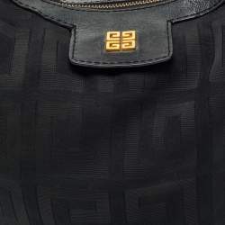 Givenchy Black Monogram Fabric and Leather Hobo