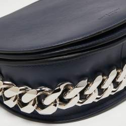 مملو كة مسبقًا Givenchy Navy Blue Leather Mini Infinity Saddle Bag
