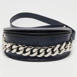 مملوكة مسبقًا Givenchy Navy Blue Leather Mini Infinity Saddle Bag
