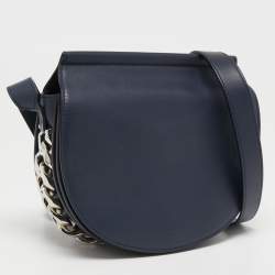 مملوكة مسبقًا Givenchy Navy Blue Leather Mini Infinity Saddle Bag