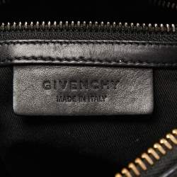 Pre Owned Givenchy Black/Beige Leather and Canvas Small Lucrezia Satchel