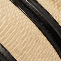 Pre Owned Givenchy Black/Beige Leather and Canvas Small Lucrezia Satchel