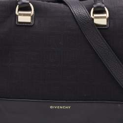 Givenchy Black Monogram Canvas and Leather Zip Satchel