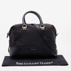 Givenchy Black Monogram Canvas and Leather Zip Satchel