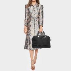 Givenchy Black Monogram Canvas and Leather Zip Satchel
