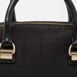 Givenchy Black Monogram Canvas and Leather Zip Satchel