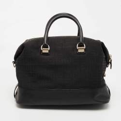 Givenchy Black Monogram Canvas and Leather Zip Satchel