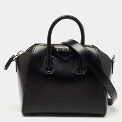 Pre Owned Givenchy Black Leather Mini Antigona Satchel