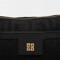 Pre Owned Givenchy Black Signature Fabric Logo Shoulder Bag