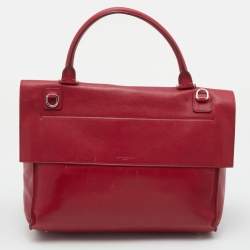 Givenchy Red Leather Shark Tooth Top Handle Bag