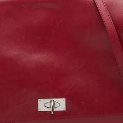 Givenchy Red Leather Shark Tooth Top Handle Bag