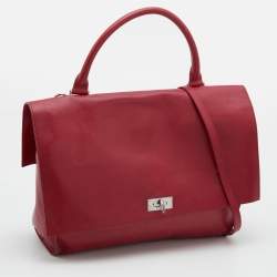 Givenchy Red Leather Shark Tooth Top Handle Bag