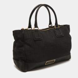 Pre Owned Givenchy Black Signature Canvas and Leather Double Zip Tote