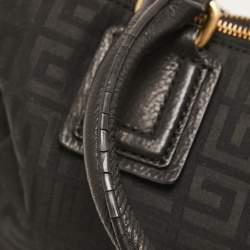 Pre Owned Givenchy Black Signature Canvas and Leather Double Zip Tote