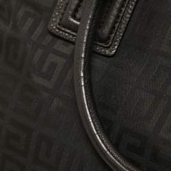 Pre Owned Givenchy Black Signature Canvas and Leather Double Zip Tote