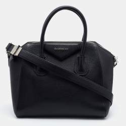 Pre Owned Givenchy Black Leather Small Antigona Satchel