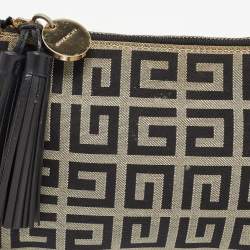 Givenchy Black Monogram Canvas and Leather Tassel Baguette Bag