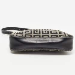 Givenchy Black Monogram Canvas and Leather Tassel Baguette Bag
