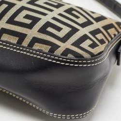 Givenchy Black Monogram Canvas and Leather Tassel Baguette Bag