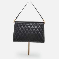 Pre Owned Givenchy Black Quilted Leather Large Gem Shoulder Bag