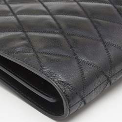 Pre Owned Givenchy Black Quilted Leather Large Gem Shoulder Bag