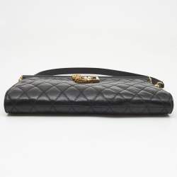 Pre Owned Givenchy Black Quilted Leather Large Gem Shoulder Bag
