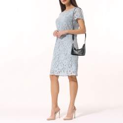 Pre Owned Givenchy Black Leather Mini Moon Cutout Shoulder Bag