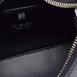 Pre Owned Givenchy Black Leather Mini Moon Cutout Shoulder Bag