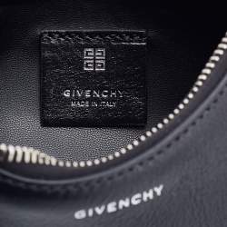 Pre Owned Givenchy Black Leather Mini Moon Cutout Shoulder Bag