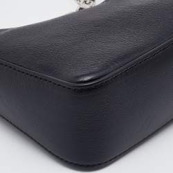 Pre Owned Givenchy Black Leather Mini Moon Cutout Shoulder Bag