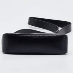 Pre Owned Givenchy Black Leather Mini Moon Cutout Shoulder Bag